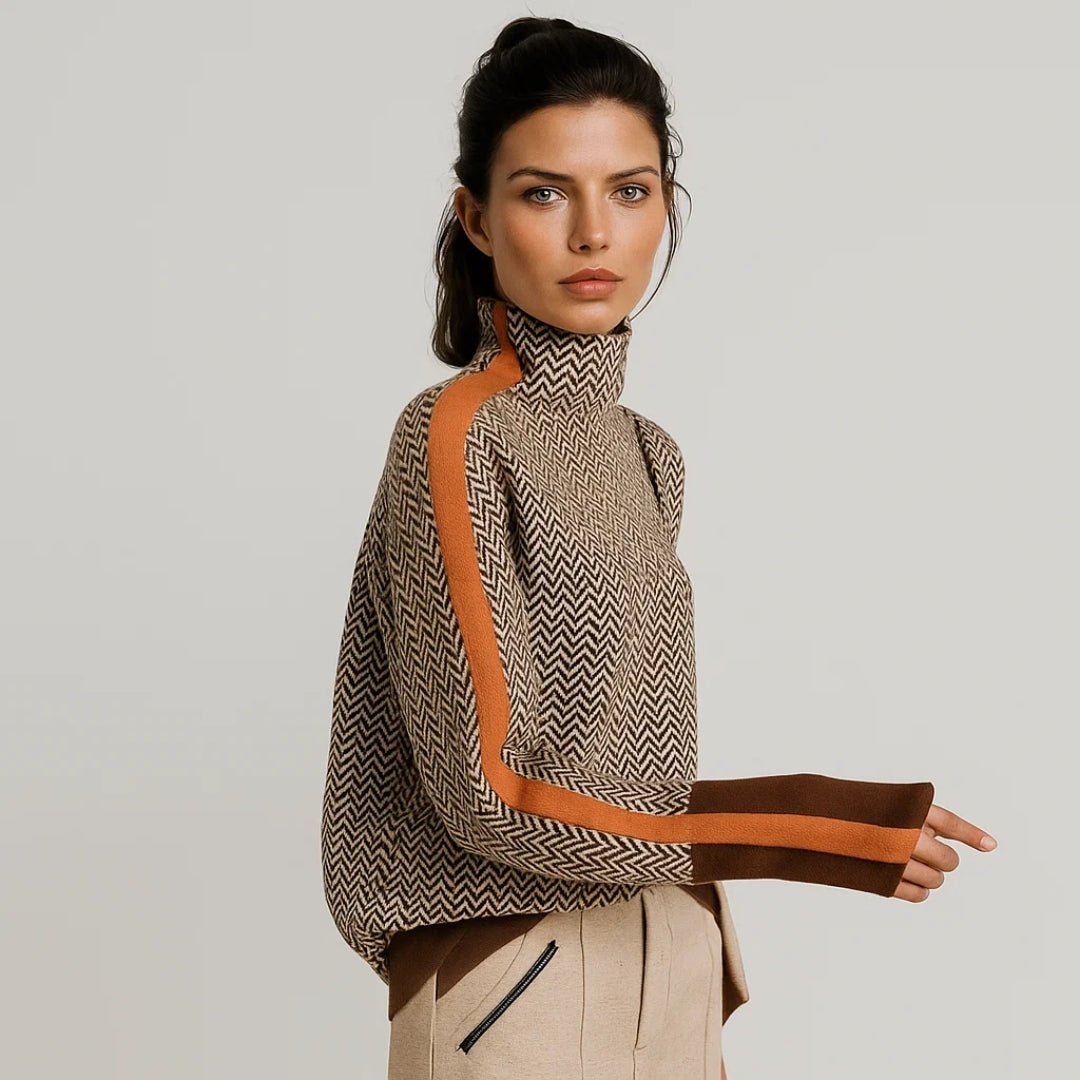 Katrin™ | Sweater Med Høj Krave