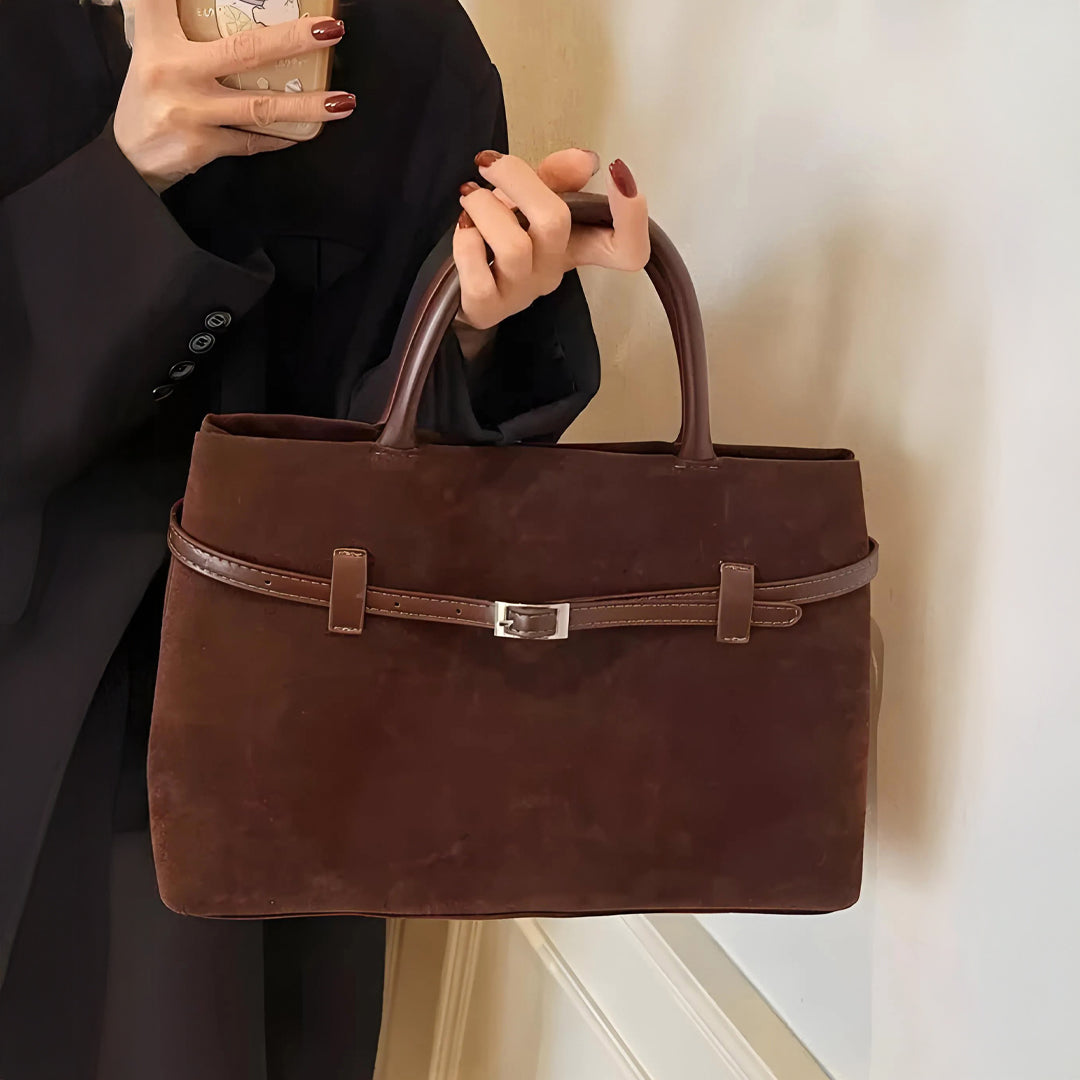 Agnes™ | Suede Taske Brun