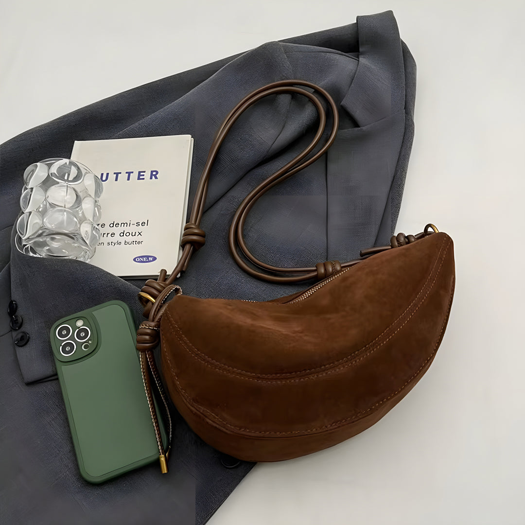 Alma™ | Suede Skuldertaske Brun