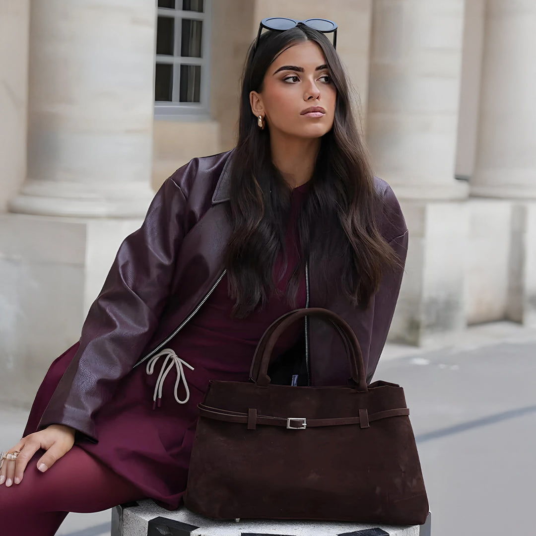 Agnes™ | Suede Taske Brun