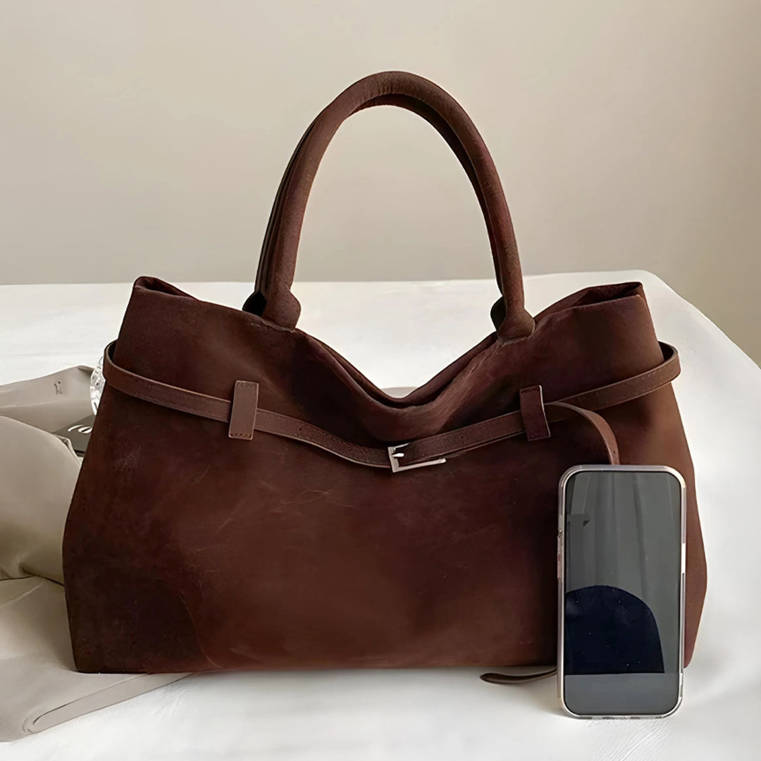 Agnes™ | Suede Taske Brun