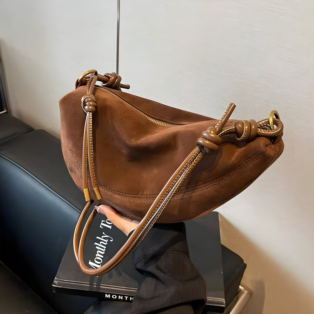 Alma™ | Suede Skuldertaske Brun