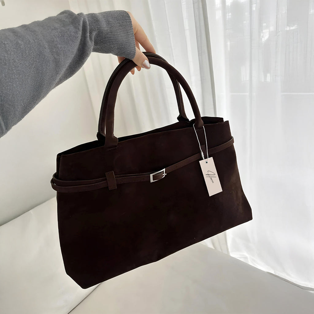 Agnes™ | Suede Taske Brun