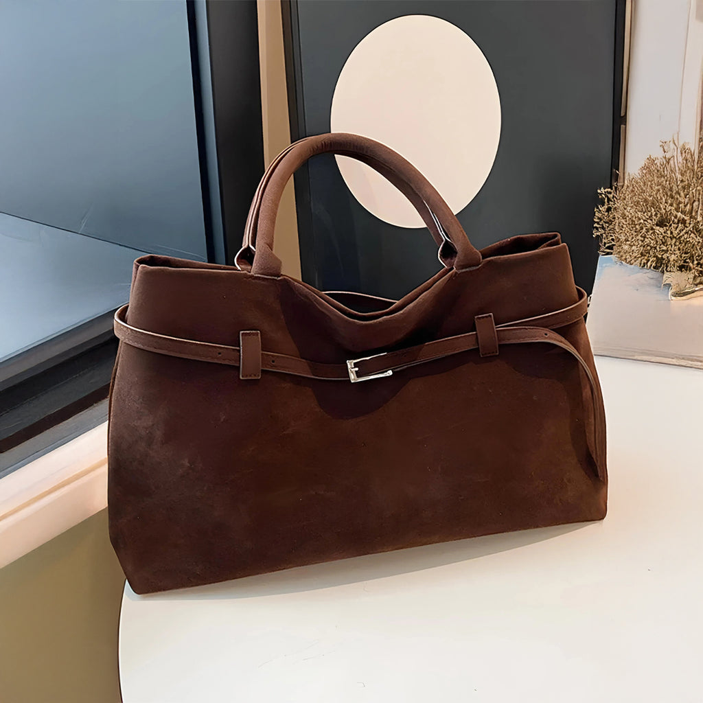 Agnes™ | Suede Taske Brun