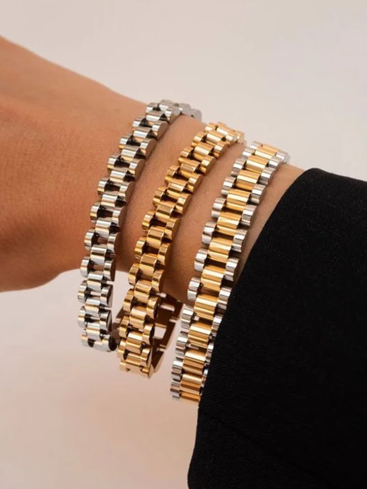 Marit Bred Armbånd I Sølv