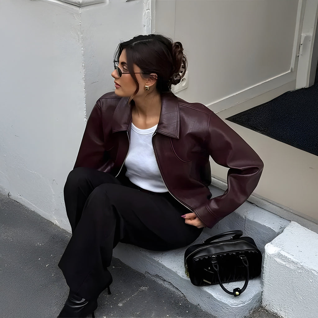 Liv™ | Burgundy Vintage Jakke