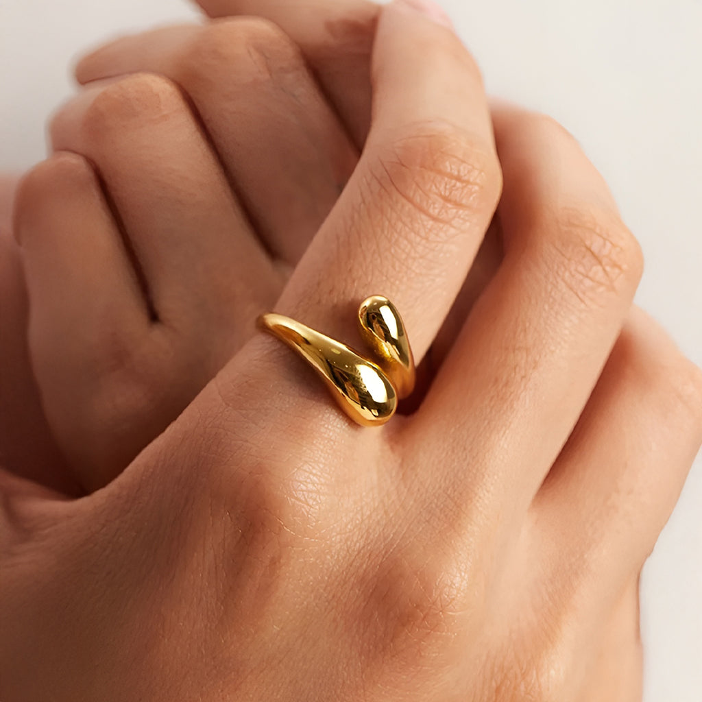 Disa Dråbe Ring Guld