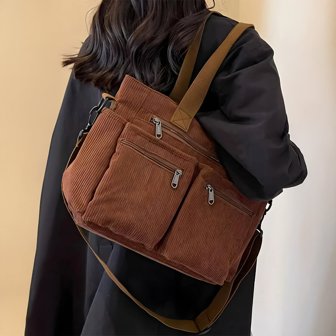 Astera™ | Skuldertaske Double Zip Brun