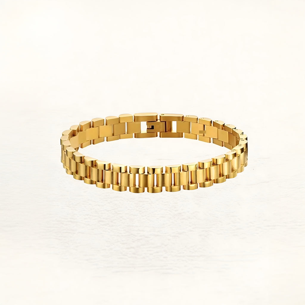 Marit Bred Armbånd I Guld