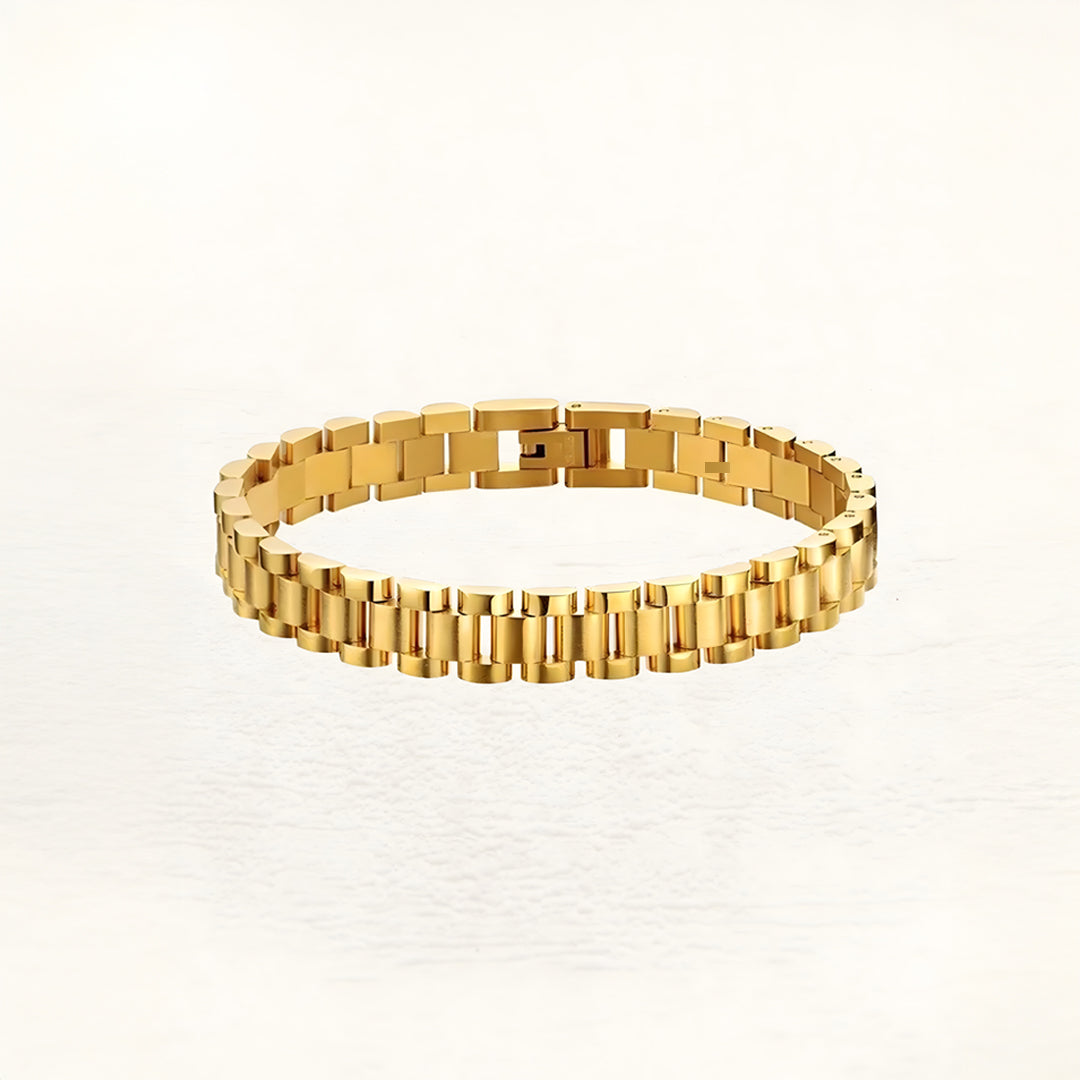 Marit Bred Armbånd I Guld