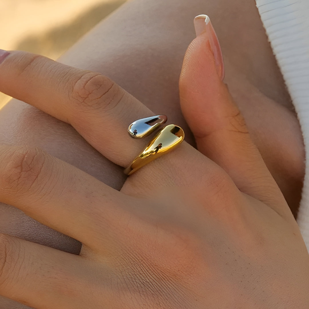 Disa Dråbe Ring Guld-Sølv