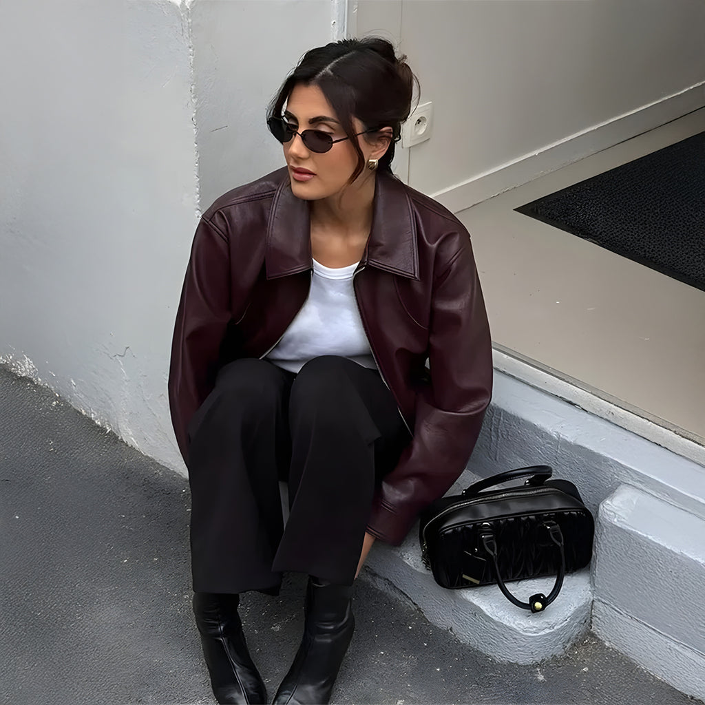 Liv™ | Burgundy Vintage Jakke