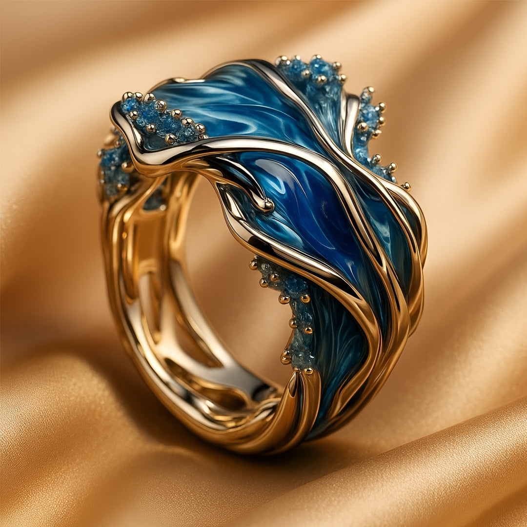 Estrid Vintage Guldring Med Bølgemønster