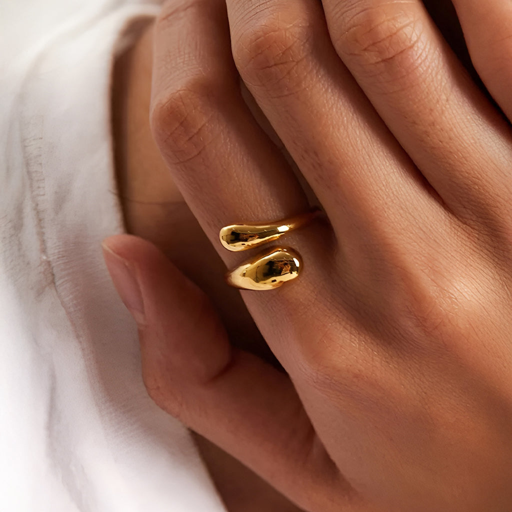 Disa Dråbe Ring Guld