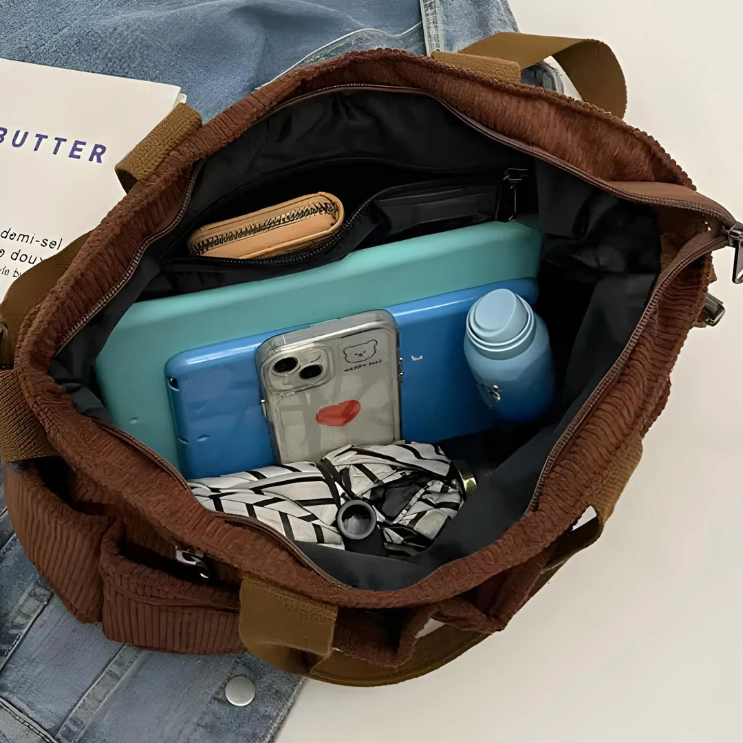 Astera™ | Skuldertaske Double Zip Brun