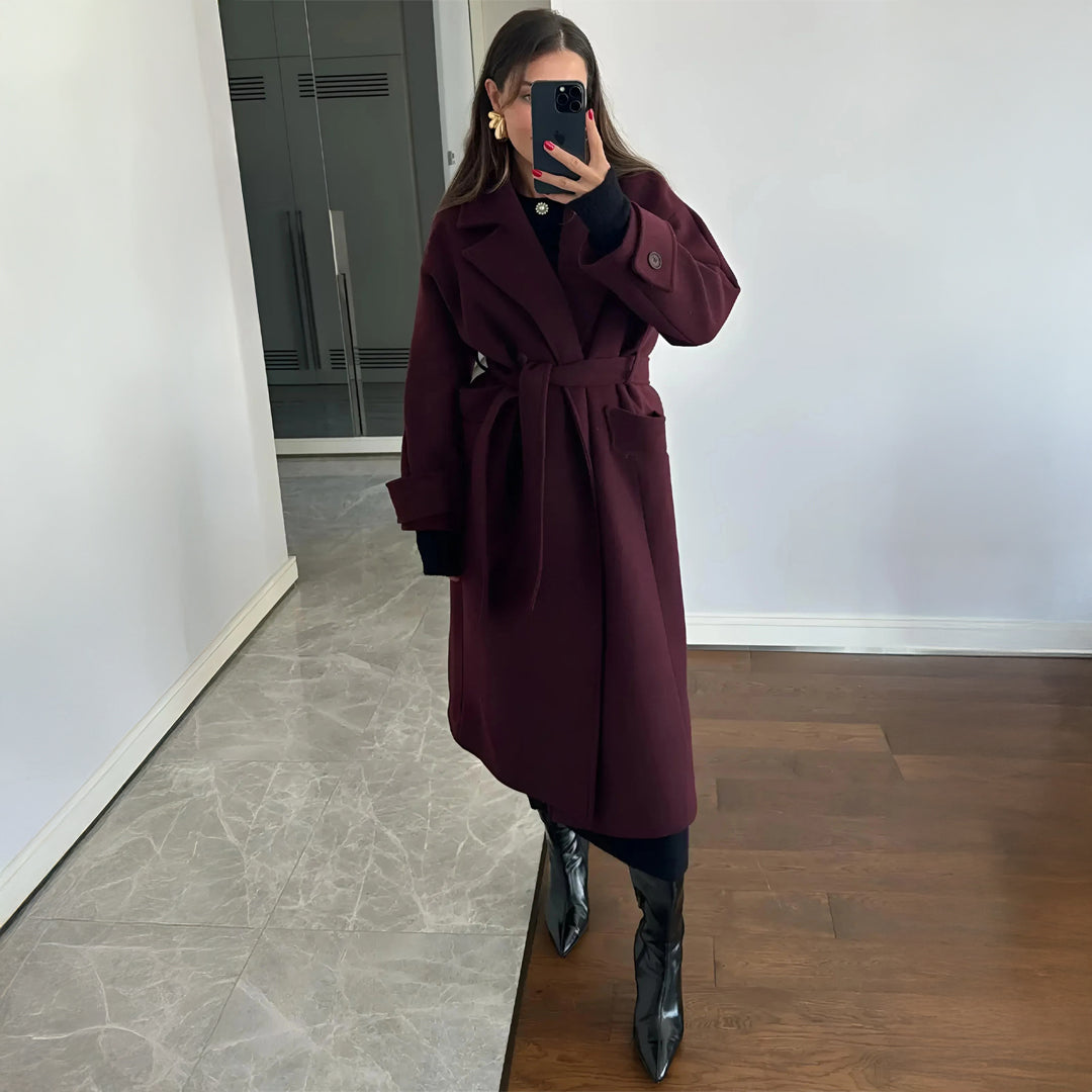 Olivia™ | Klassisk Bordeauxrød Jakke