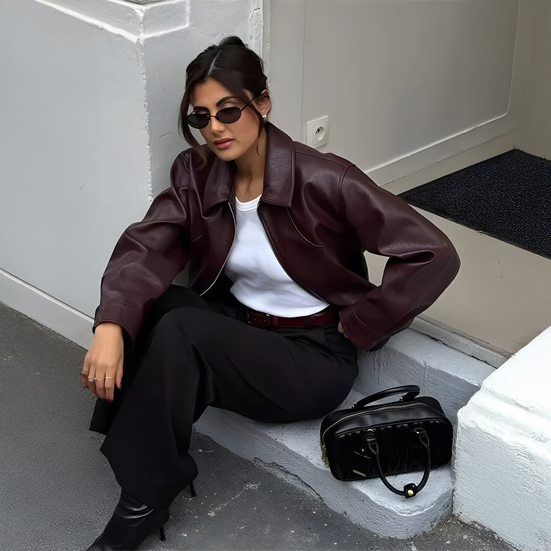 Liv™ | Burgundy Vintage Jakke