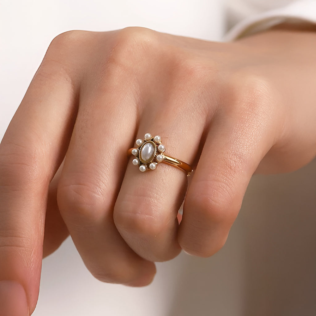 Olla Perle Ring Guld