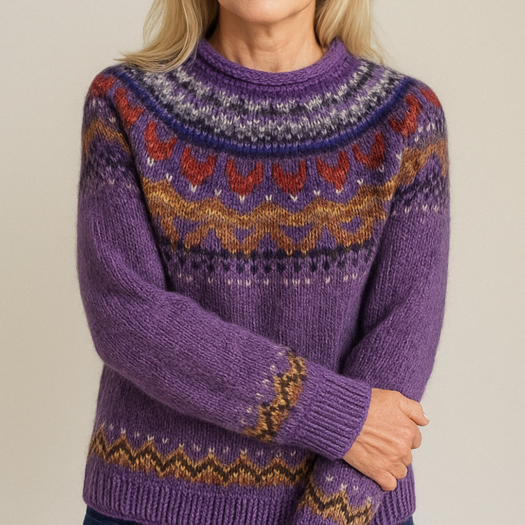 Valhildur™ | Elegant Vintage Sweater Lilla