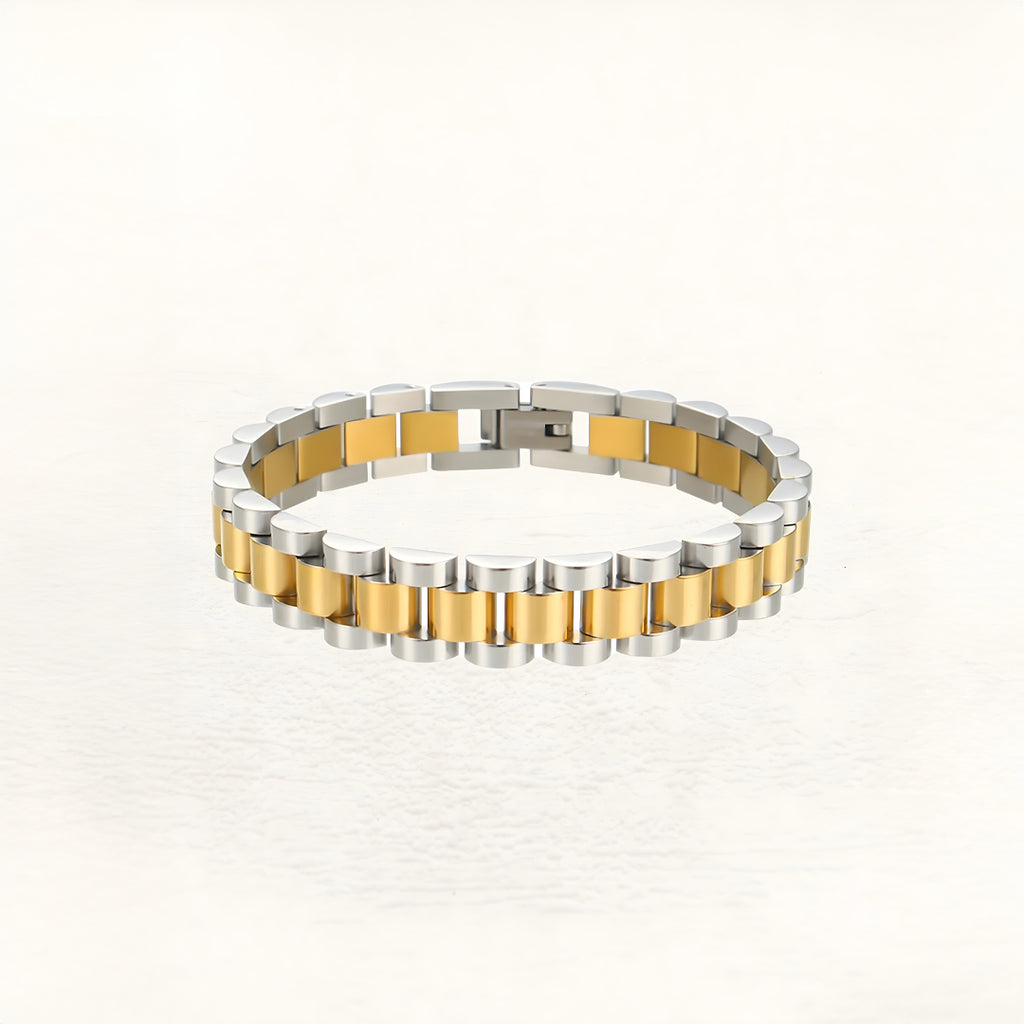 Marit Bred Armbånd I Guld Og Sølv