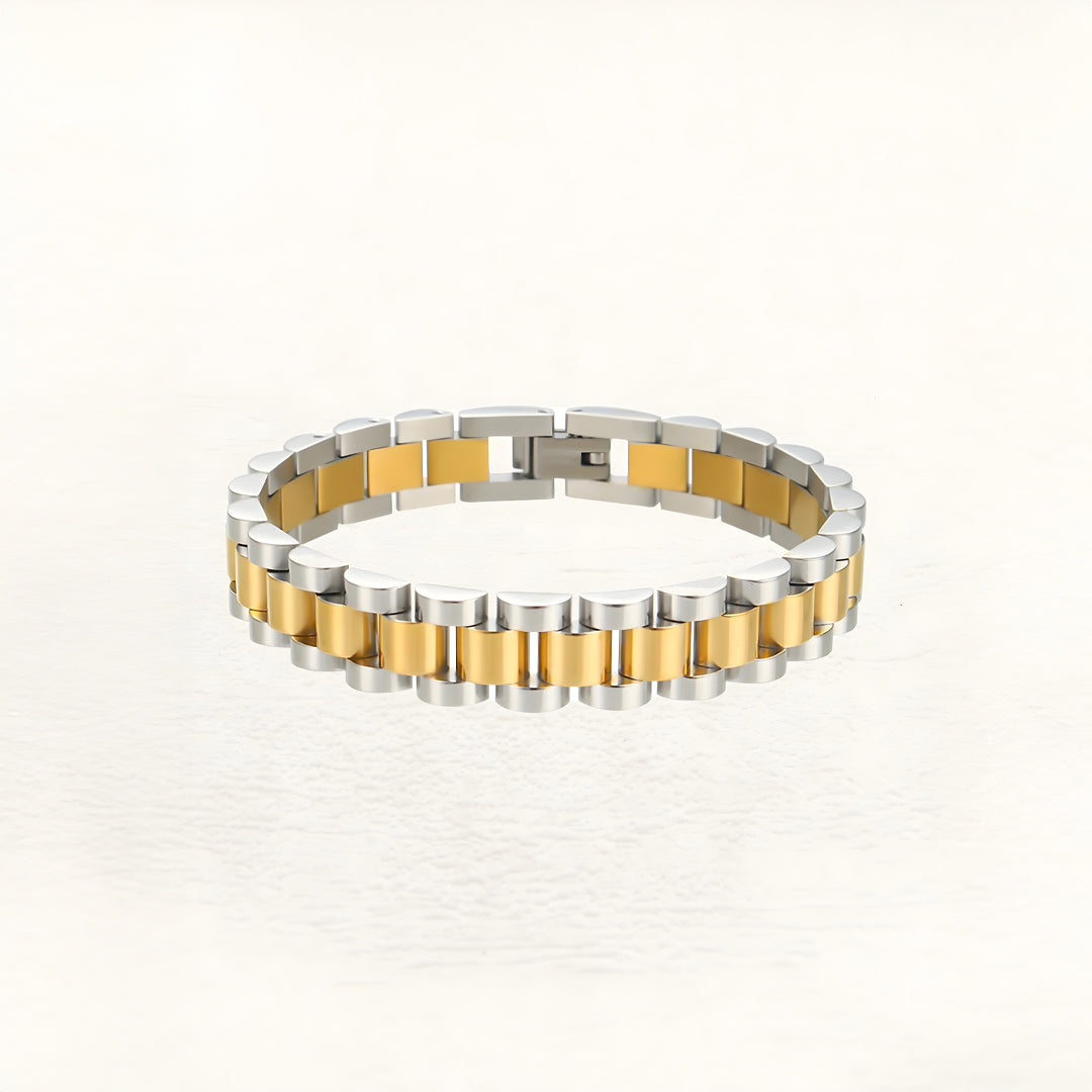 Marit Bred Armbånd I Guld Og Sølv