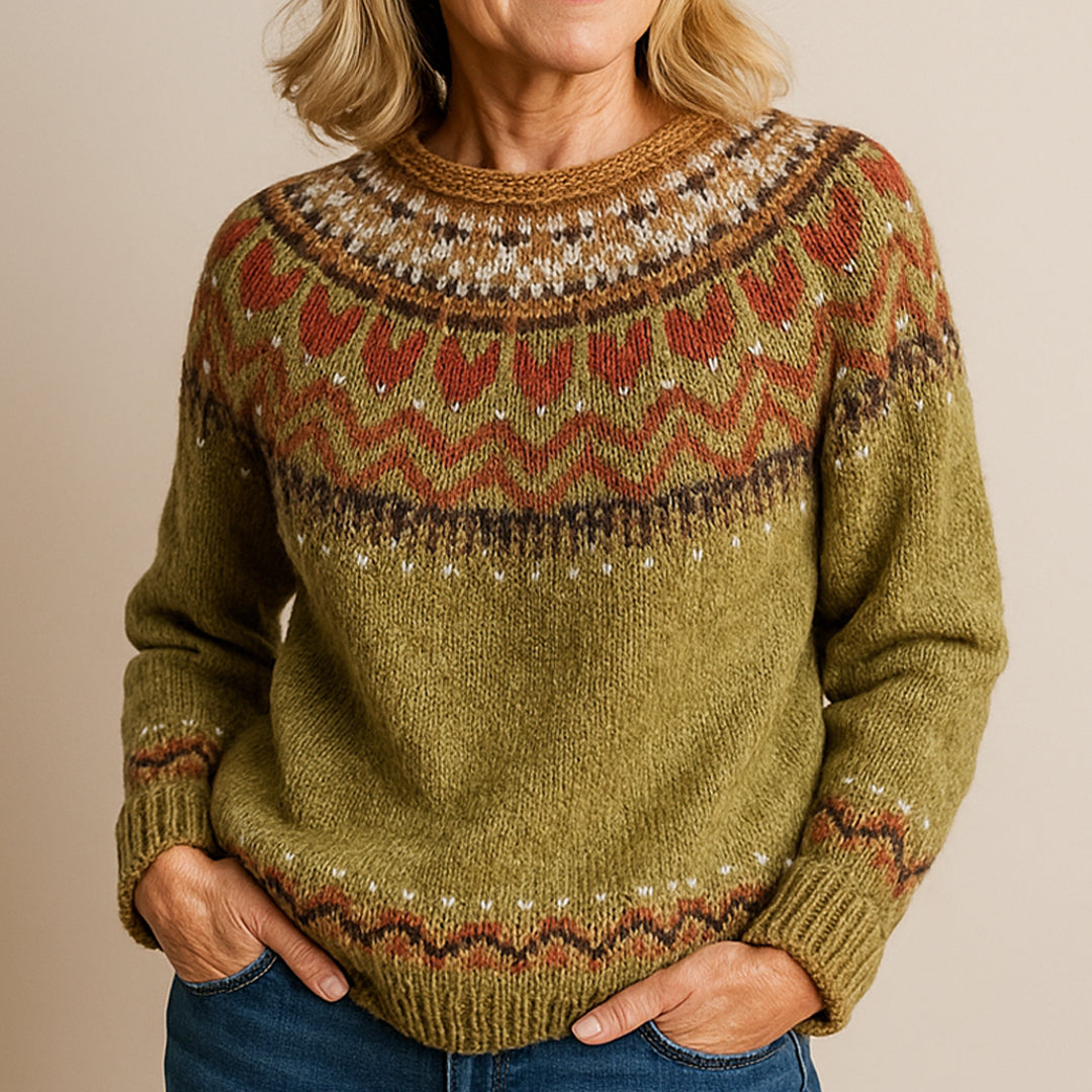 Valhildur™ | Elegant Vintage Sweater Grøn