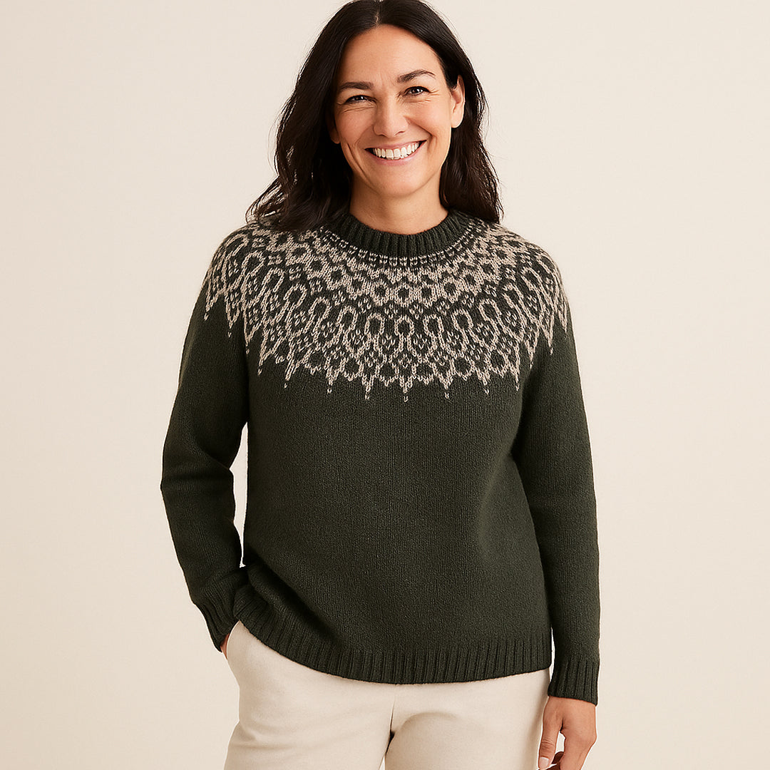 Vaka™ | Elegant Vintage Sweater Grøn