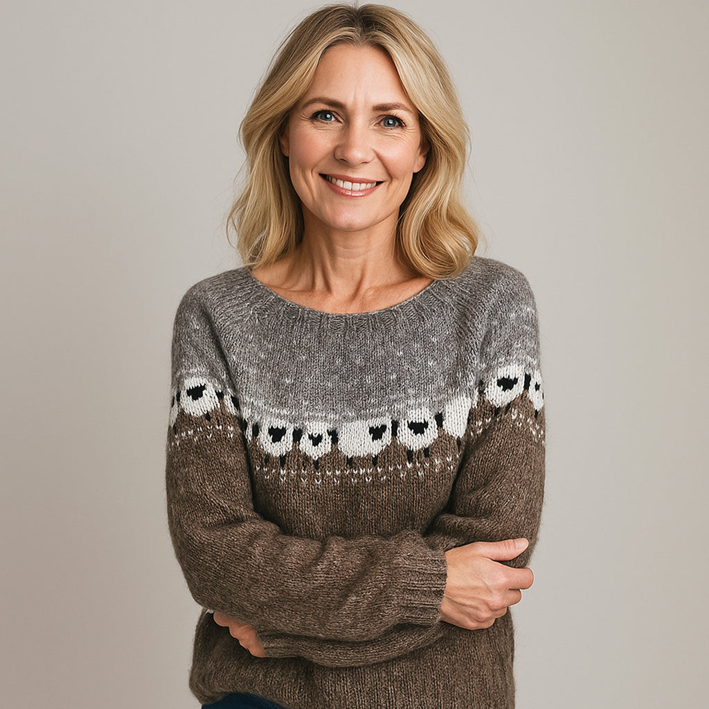 Valentína™ | Elegant Vintage Sweater Brun