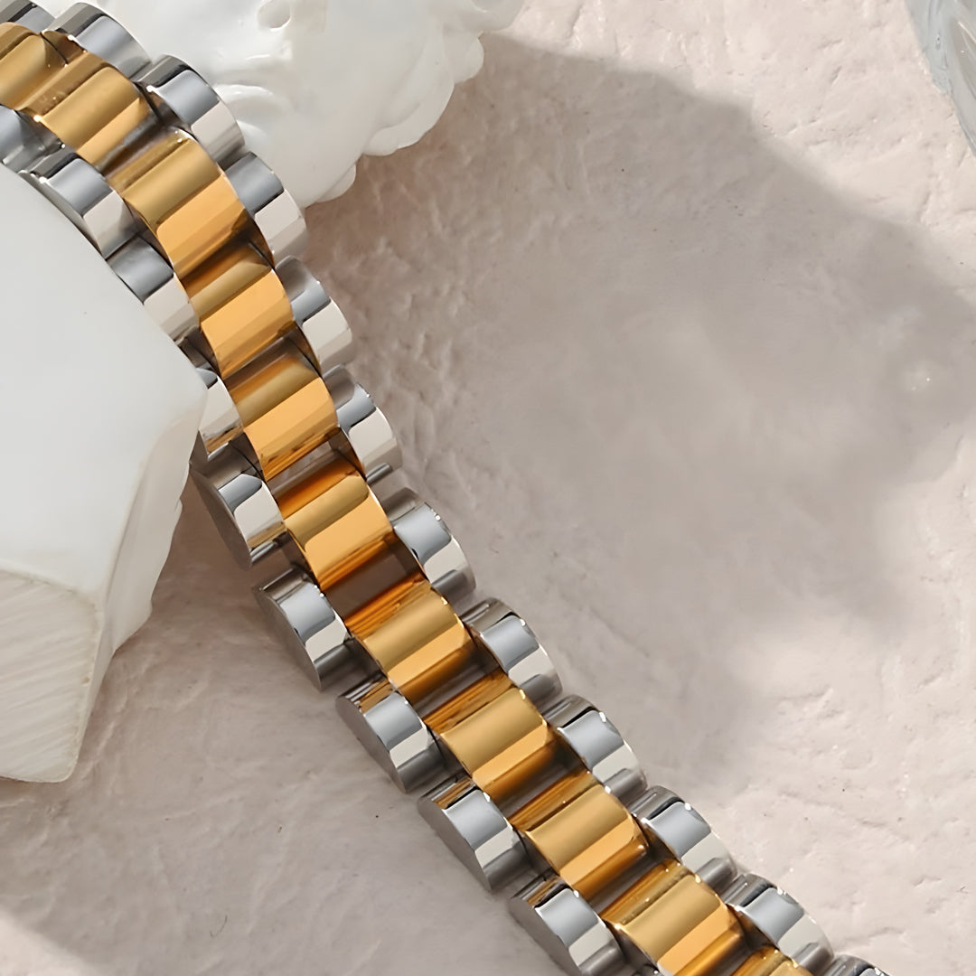 Marit Bred Armbånd I Guld Og Sølv