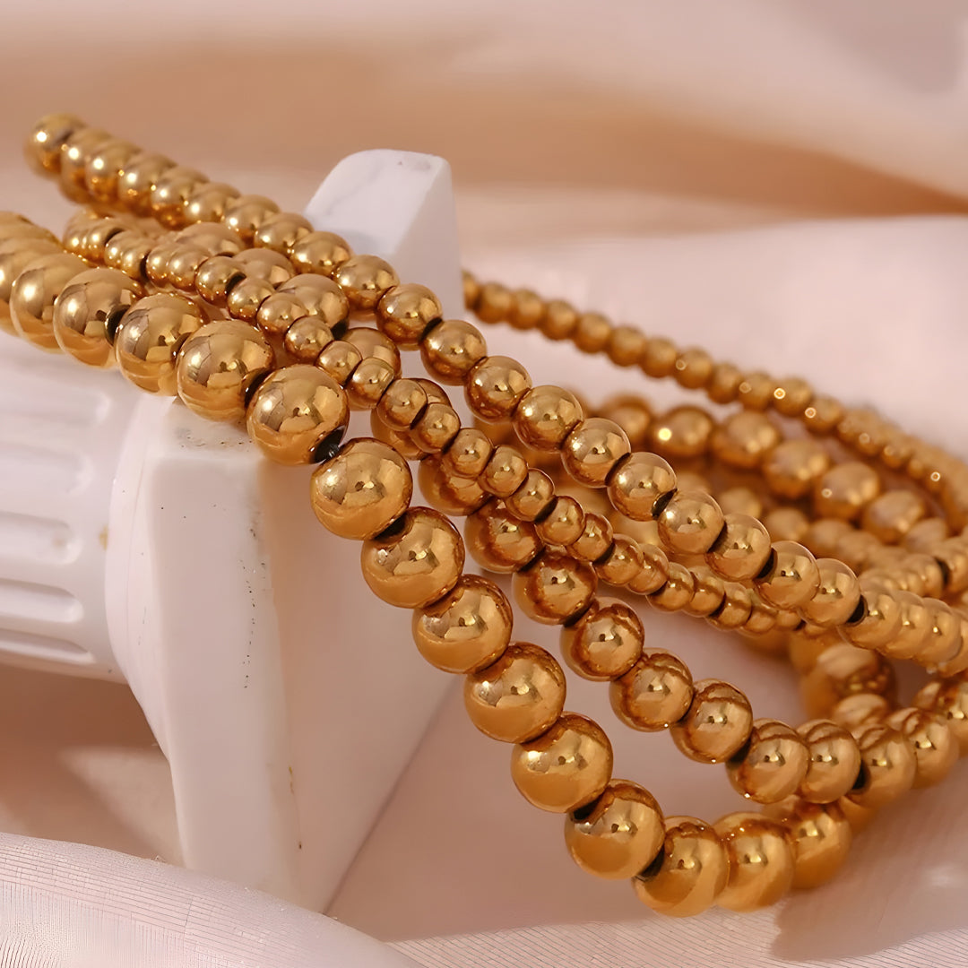 Freya Basic Beads Armbånd Guld 3, 4, 5 Eller 6 Mm