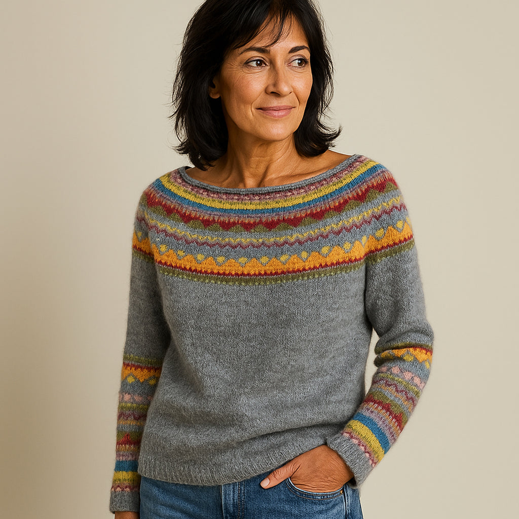 Vibeka™ | Elegant Vintage Sweater Mørkegrå