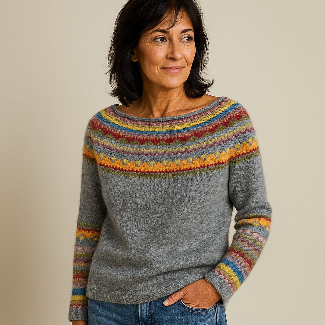 Vibeka™ | Elegant Vintage Sweater Mørkegrå