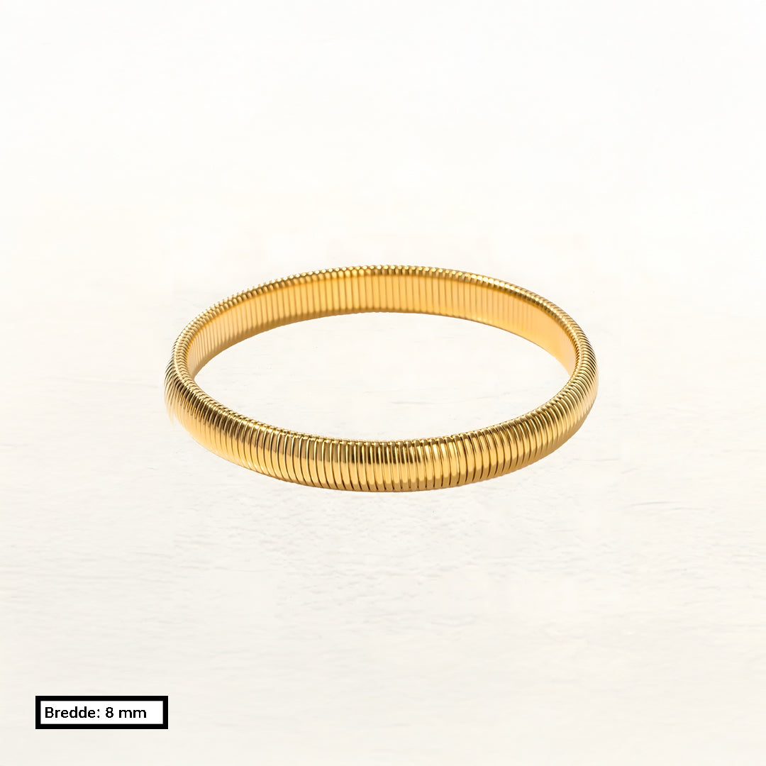 Liv - Bred Snake Armbånd Stretch Guld