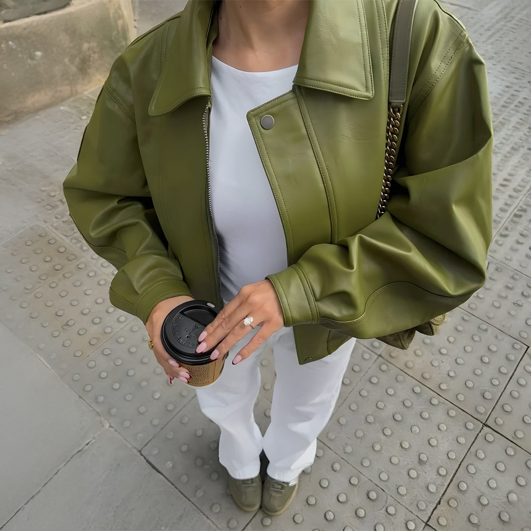 Rikke™ | Urban Grøn Oversized Jakke