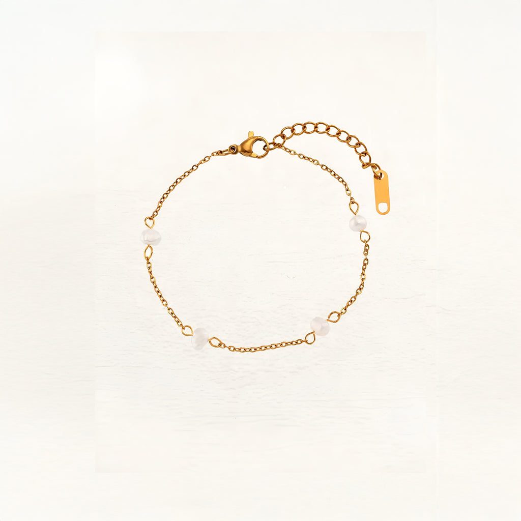 Solveig Ferskvandsperlearmbånd I Guld