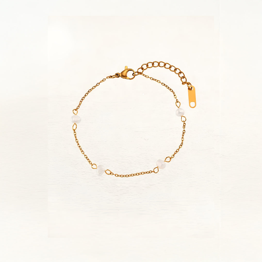 Solveig Ferskvandsperlearmbånd I Guld