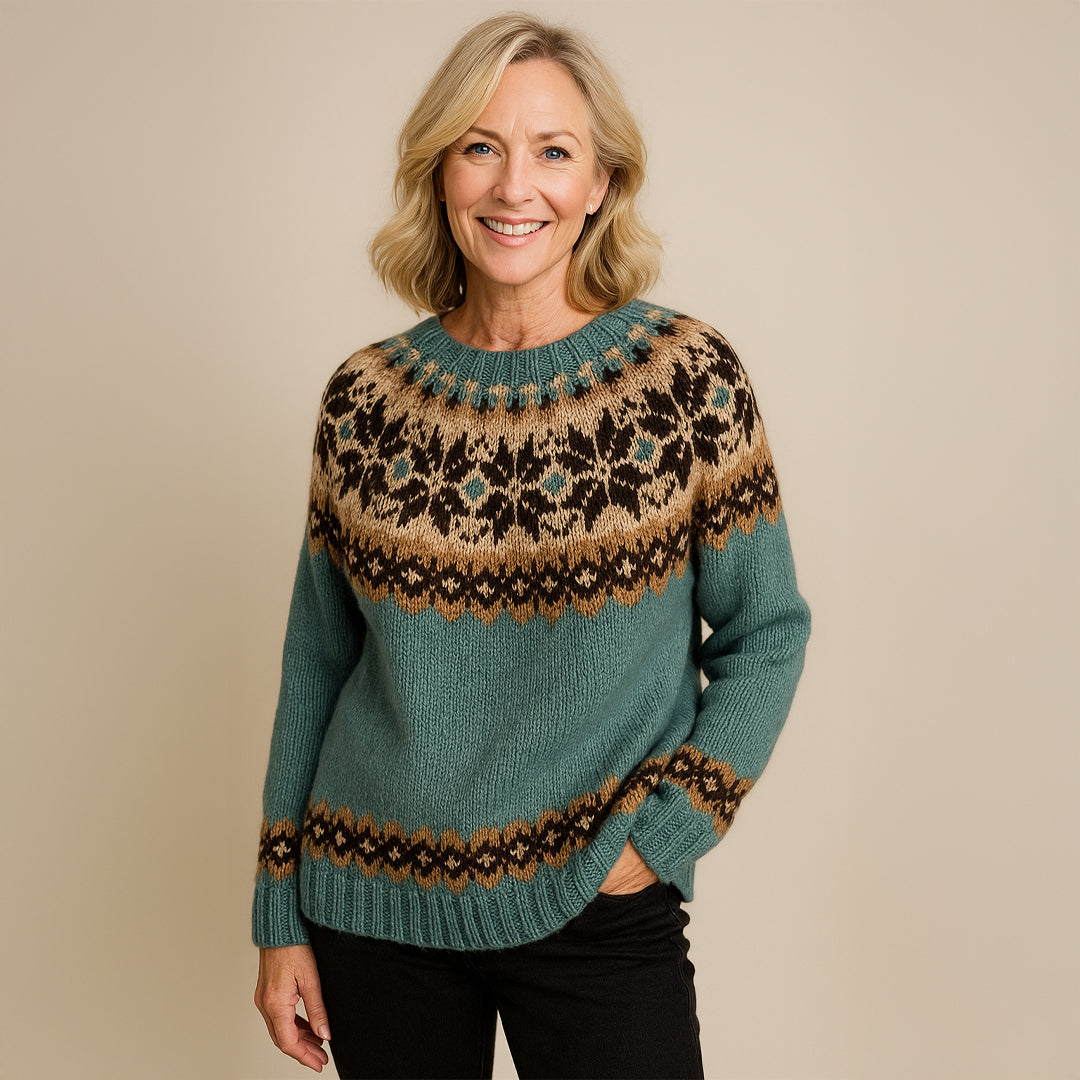 Valborg™ | Elegant Vintage Sweater Turkis