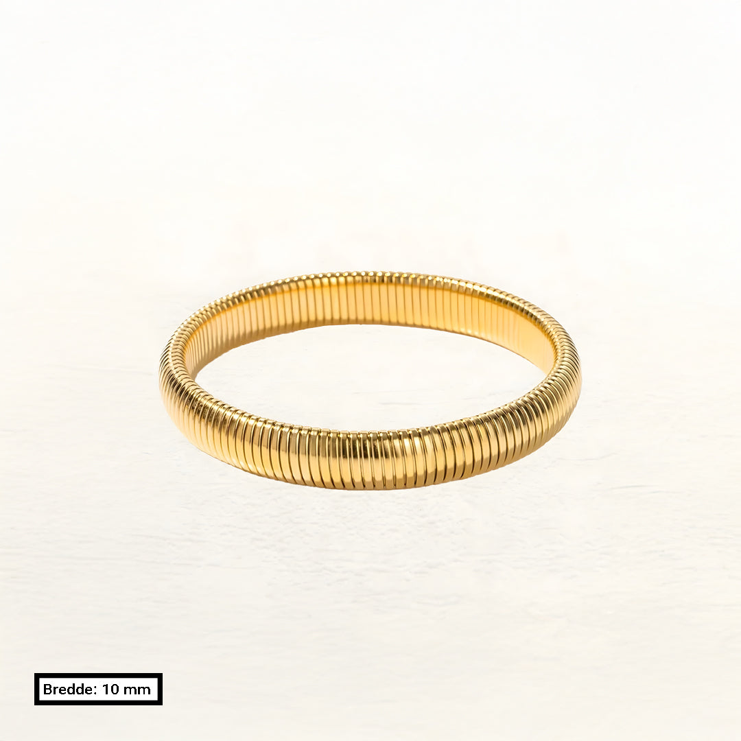 Liv - Bred Snake Armbånd Stretch Guld