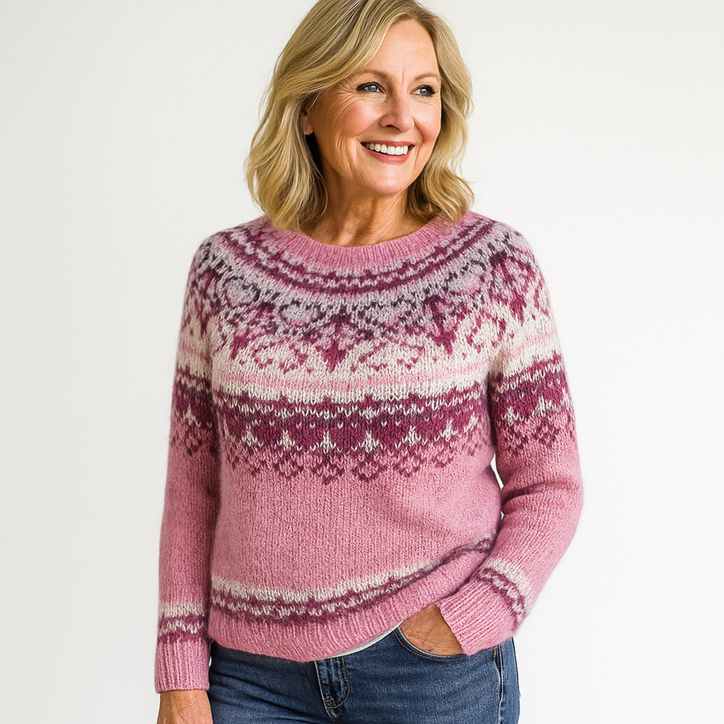 Védís™ | Elegant Vintage Sweater Lyserød