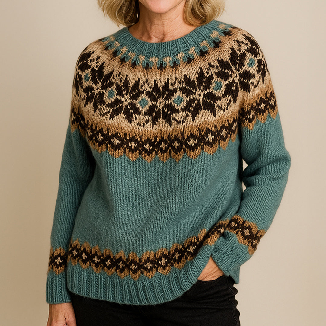 Valborg™ | Elegant Vintage Sweater Turkis