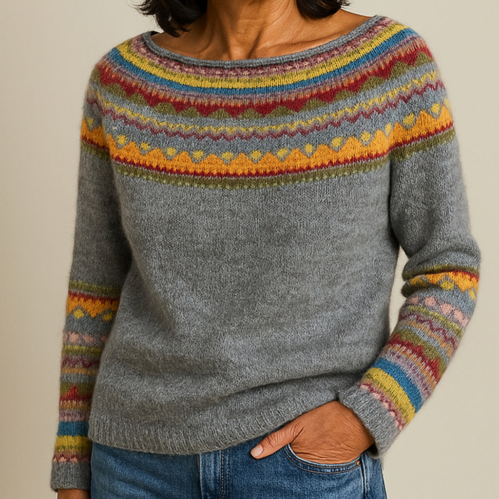 Vibeka™ | Elegant Vintage Sweater Mørkegrå