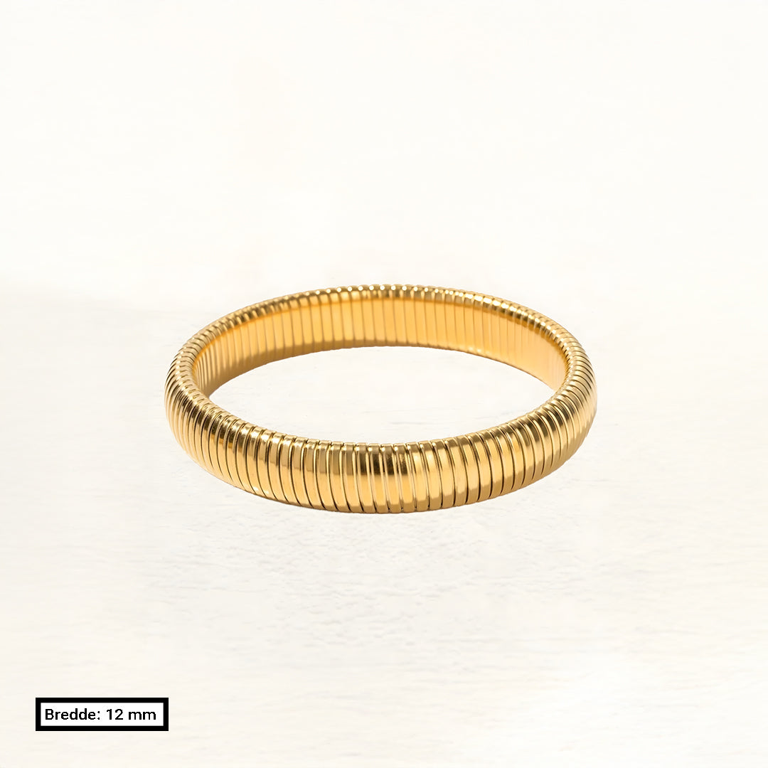 Liv - Bred Snake Armbånd Stretch Guld