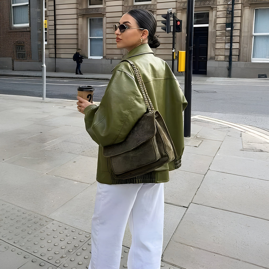 Rikke™ | Urban Grøn Oversized Jakke