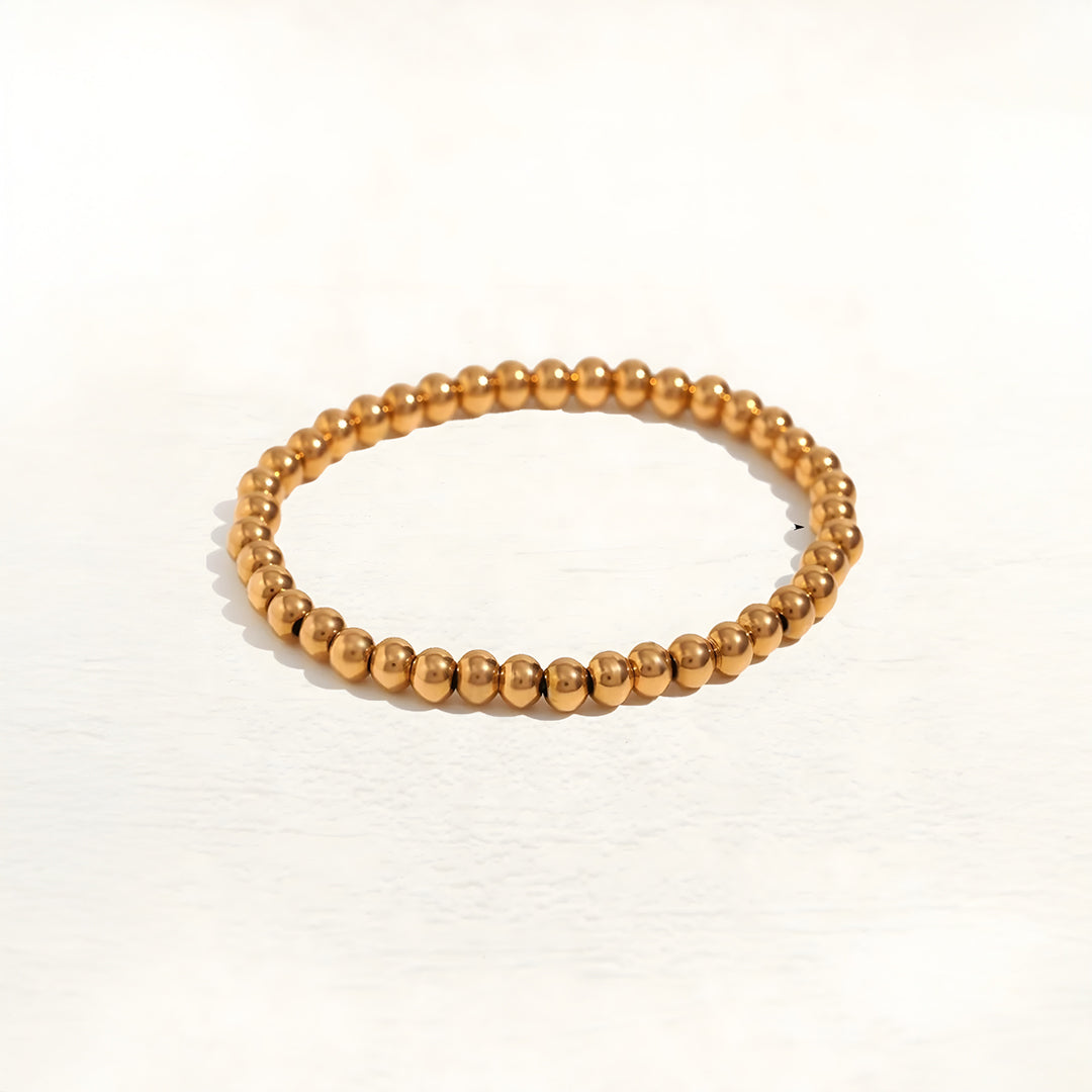 Freya Basic Beads Armbånd Guld 3, 4, 5 Eller 6 Mm
