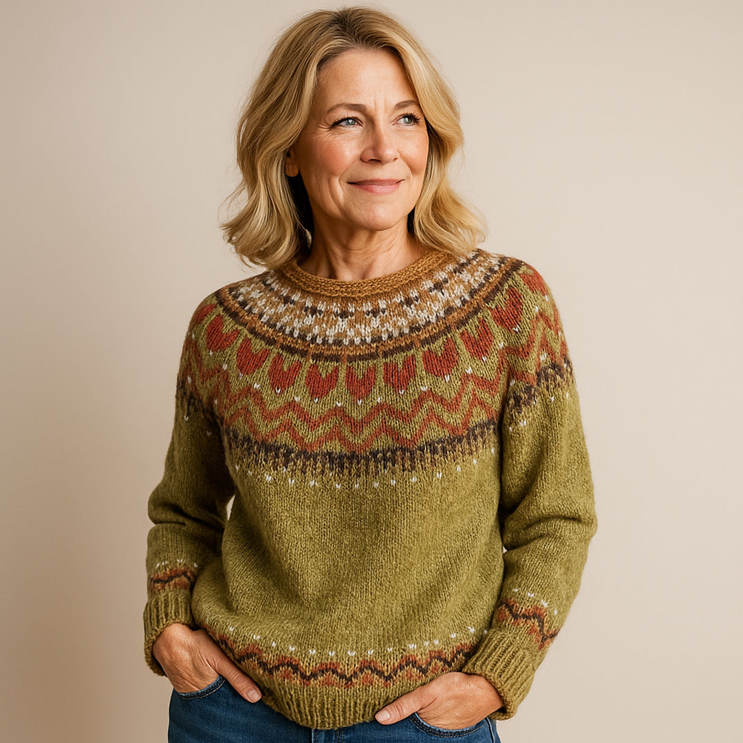 Valhildur™ | Elegant Vintage Sweater Grøn