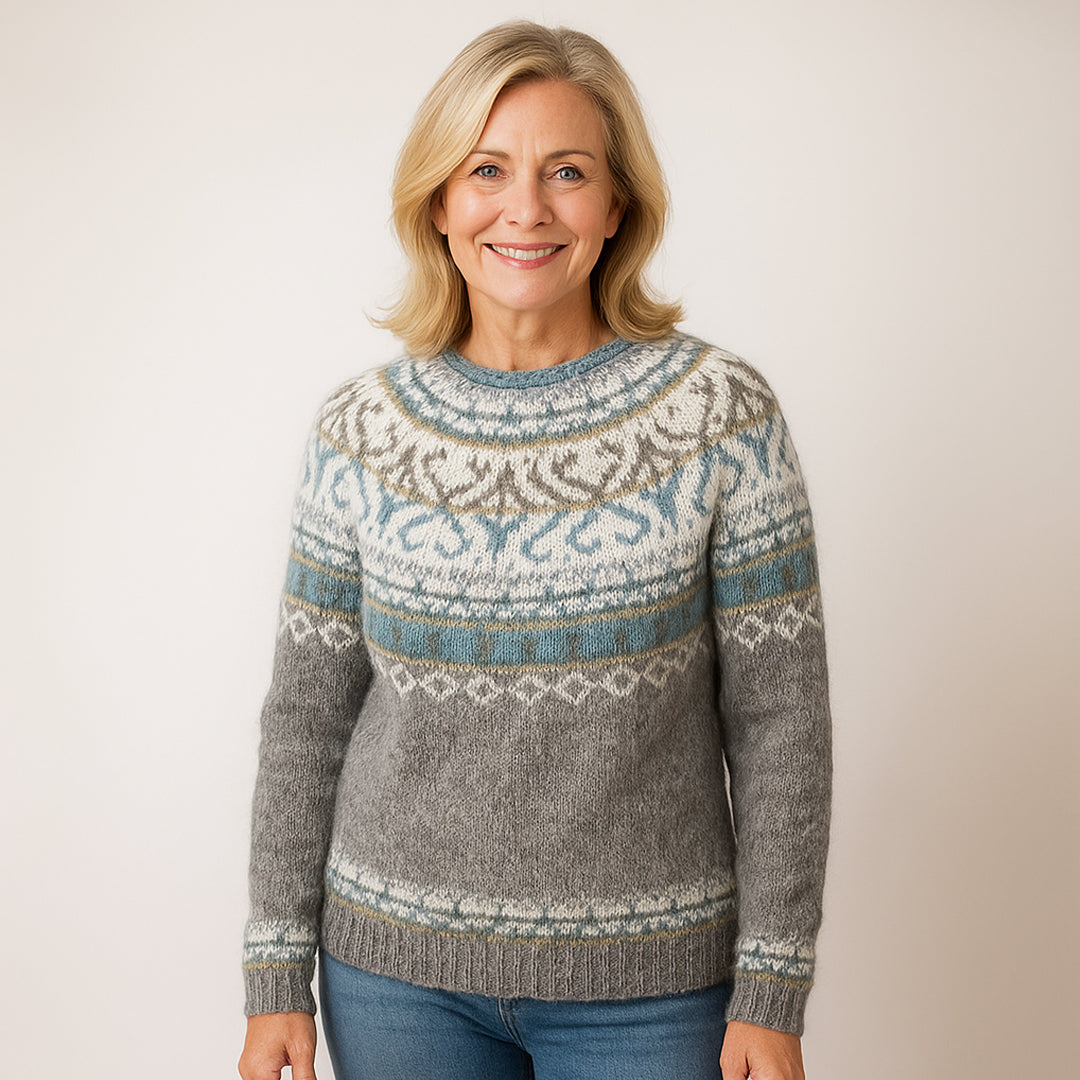 Vagnbjörg™ | Elegant Vintage Sweater Grå