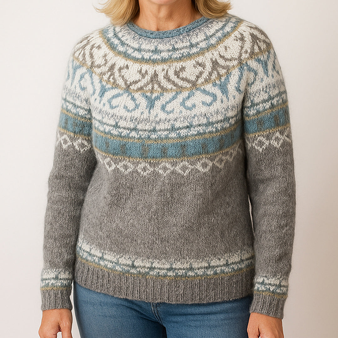 Vagnbjörg™ | Elegant Vintage Sweater Grå