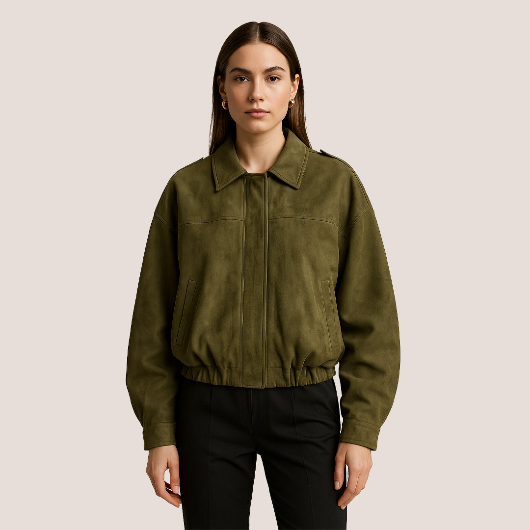 Selina™ | Luksus Bomberjakke I Ruskind