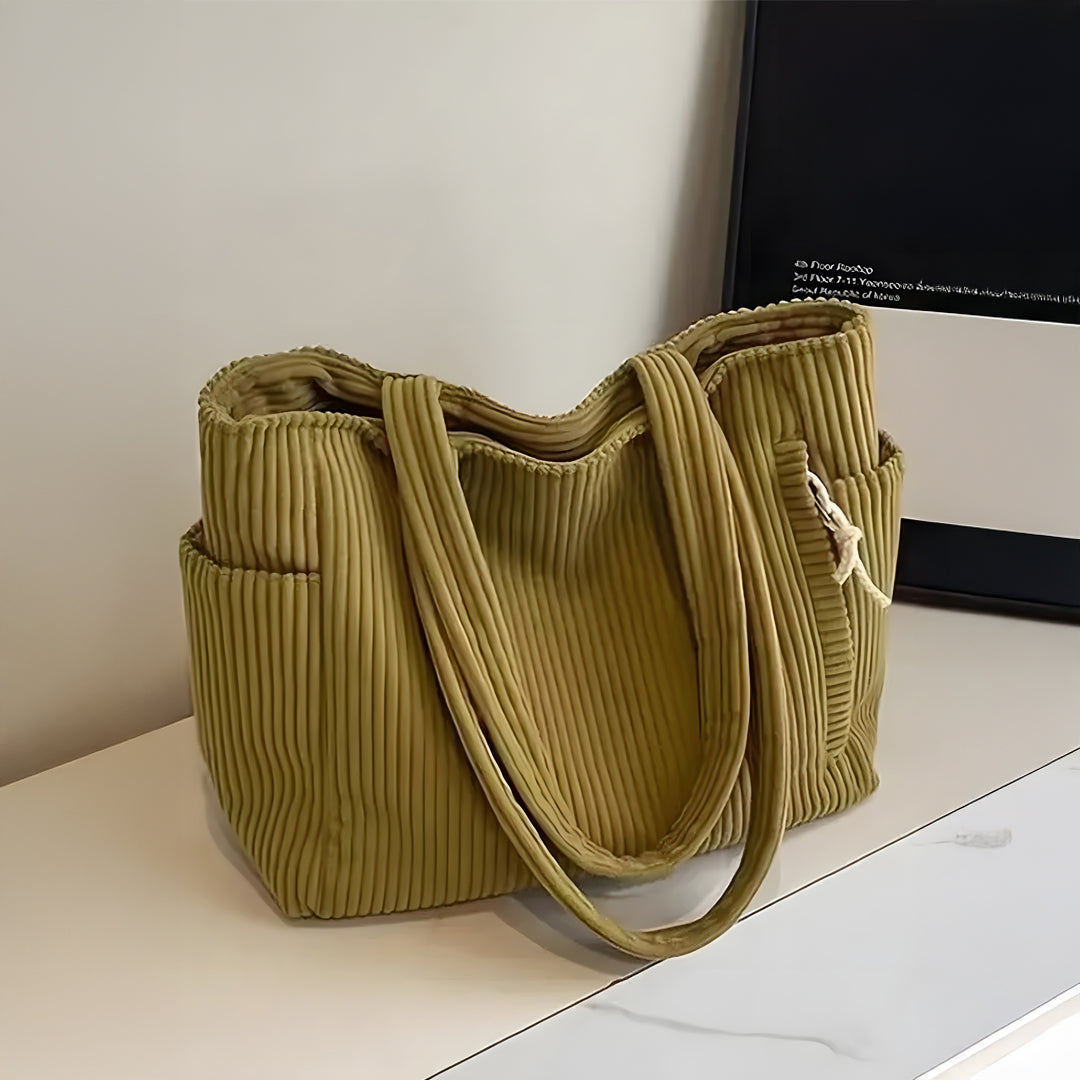 Kelby™ | Ribbet Mønster Sennepsgul