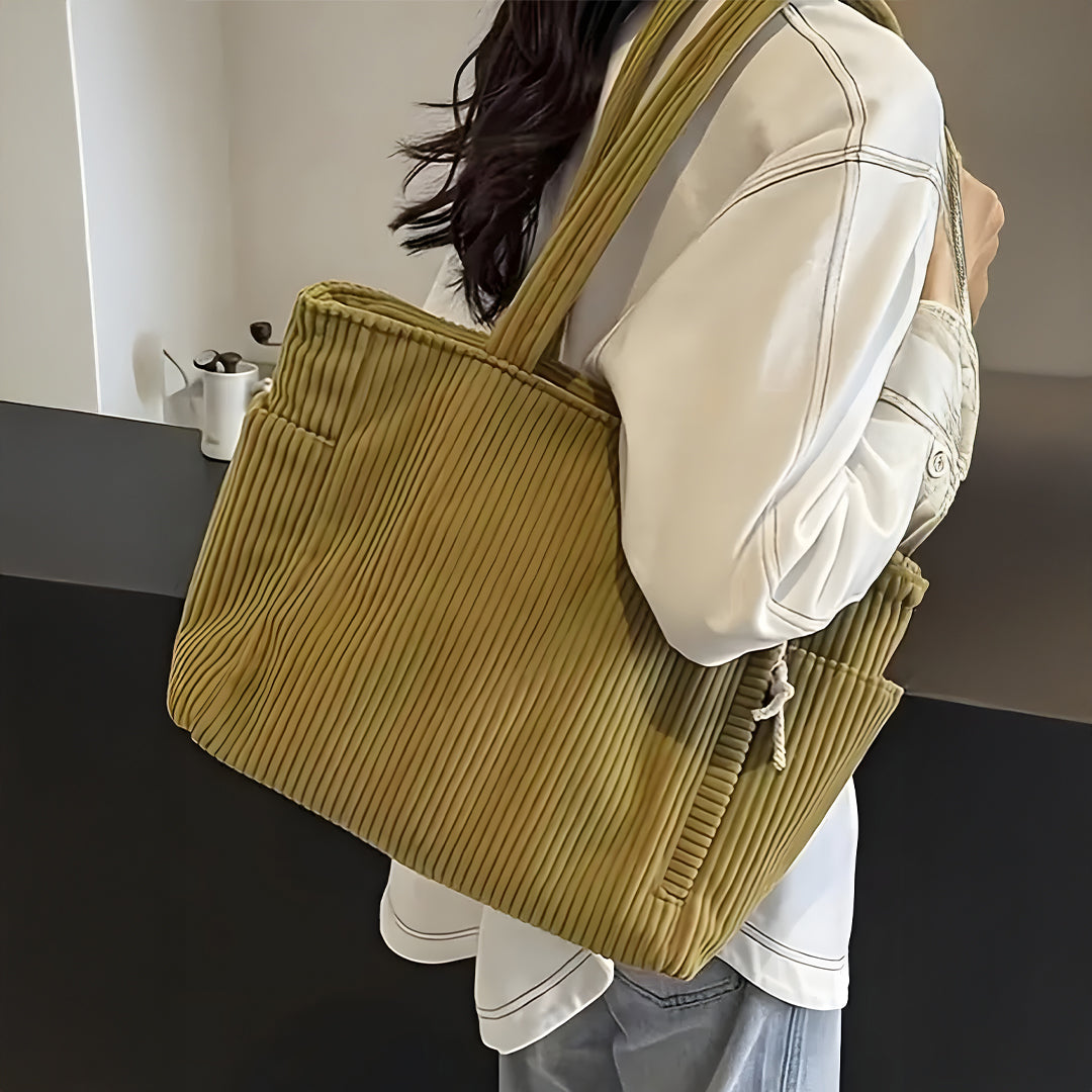 Kelby™ | Ribbet Mønster Sennepsgul